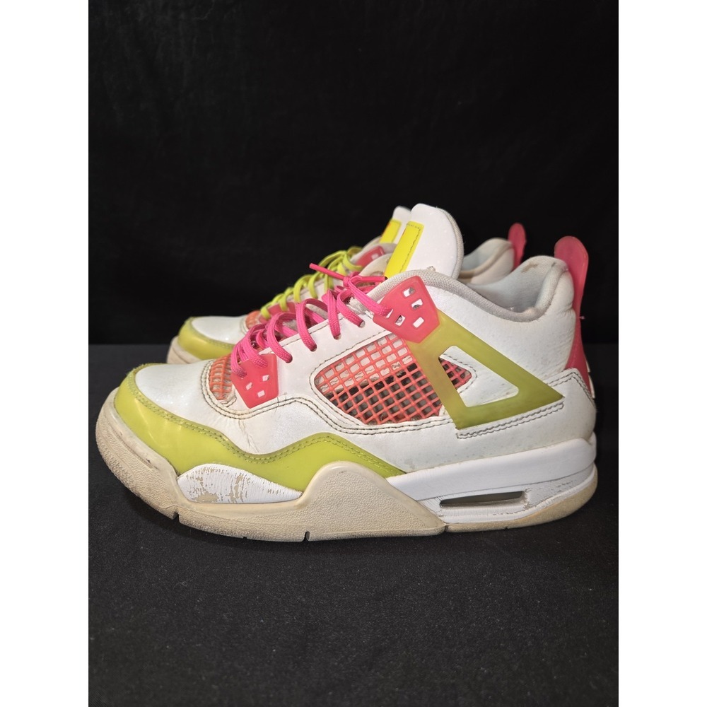Air Jordan 4 Retro Lemon Venom Pink Blast White Size 5Y‎ - Picture 4 of 11